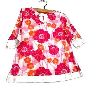 Janie And Jack Baby Girls A-Line Dress Pink Orange Floral Bow 12-18 Months